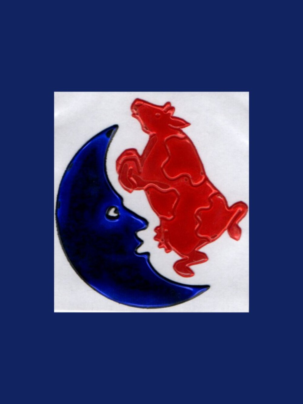 Mystik “Touch Me Oilies” Cow Jumped Moon Vintage 1980's Refurbished Sticker
